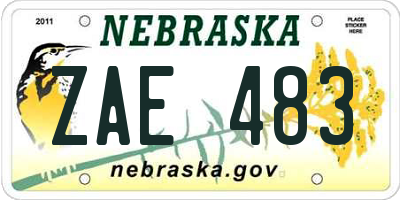 NE license plate ZAE483