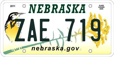 NE license plate ZAE719