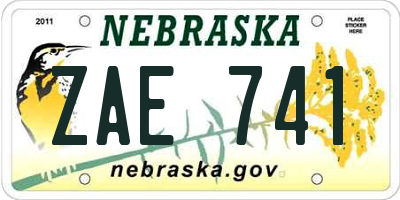 NE license plate ZAE741