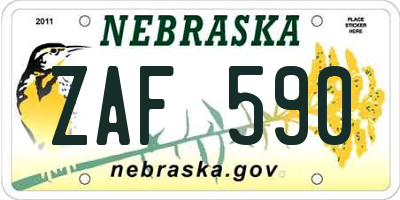 NE license plate ZAF590