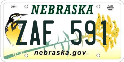 NE license plate ZAF591