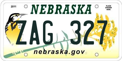 NE license plate ZAG327