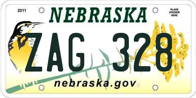 NE license plate ZAG328