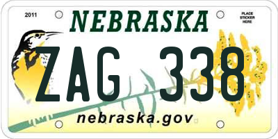 NE license plate ZAG338