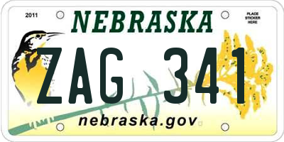 NE license plate ZAG341