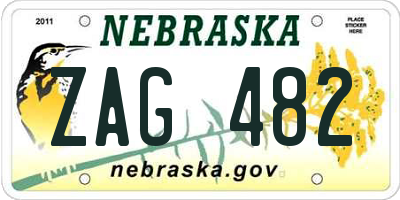NE license plate ZAG482