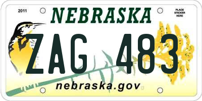 NE license plate ZAG483