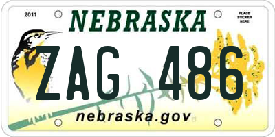 NE license plate ZAG486