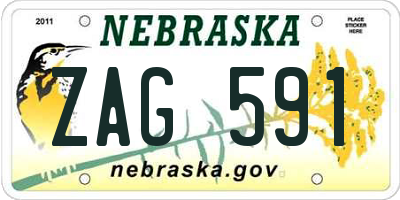 NE license plate ZAG591