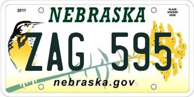 NE license plate ZAG595