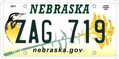 NE license plate ZAG719