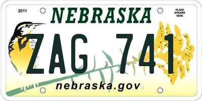 NE license plate ZAG741