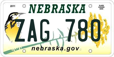 NE license plate ZAG780