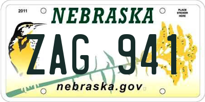 NE license plate ZAG941