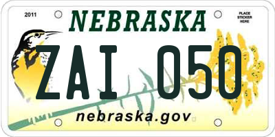 NE license plate ZAI050