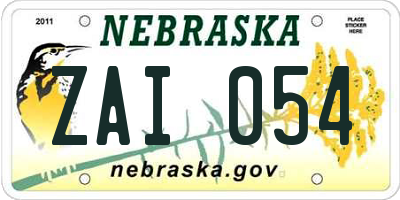 NE license plate ZAI054