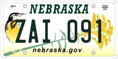 NE license plate ZAI091