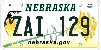 NE license plate ZAI129