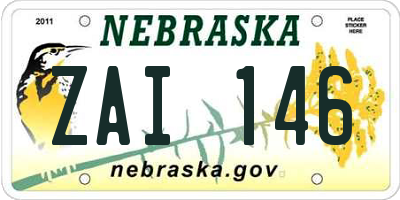 NE license plate ZAI146