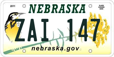 NE license plate ZAI147