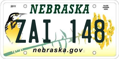 NE license plate ZAI148