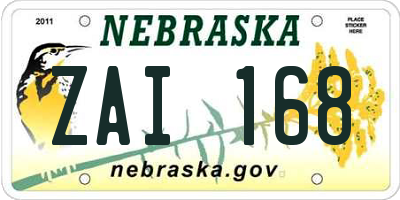 NE license plate ZAI168