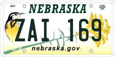 NE license plate ZAI169