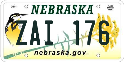 NE license plate ZAI176