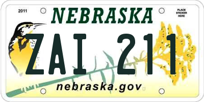 NE license plate ZAI211