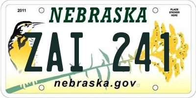 NE license plate ZAI241