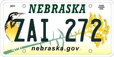 NE license plate ZAI272
