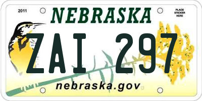 NE license plate ZAI297