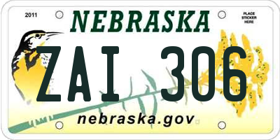 NE license plate ZAI306