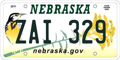 NE license plate ZAI329