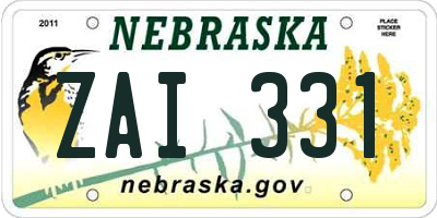 NE license plate ZAI331