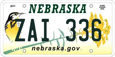 NE license plate ZAI336