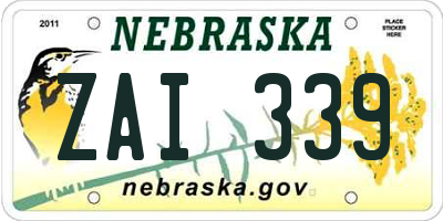 NE license plate ZAI339