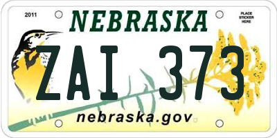 NE license plate ZAI373