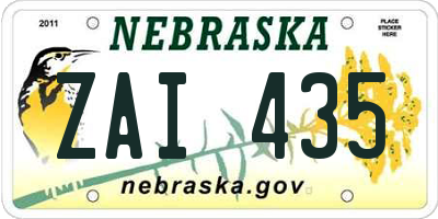 NE license plate ZAI435