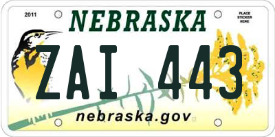 NE license plate ZAI443