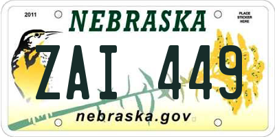 NE license plate ZAI449