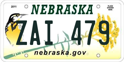 NE license plate ZAI479