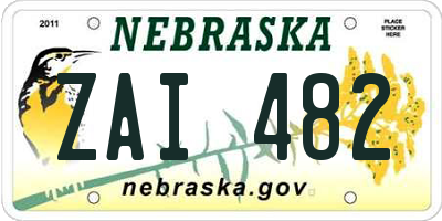 NE license plate ZAI482