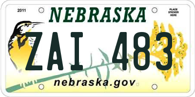 NE license plate ZAI483