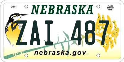 NE license plate ZAI487