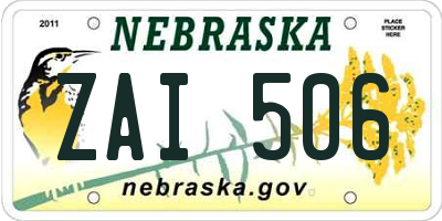 NE license plate ZAI506