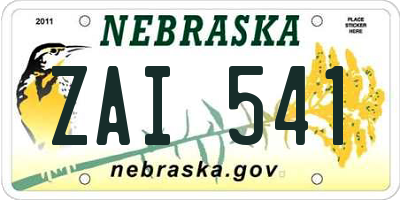 NE license plate ZAI541