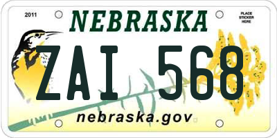 NE license plate ZAI568