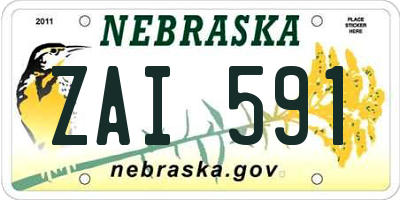 NE license plate ZAI591