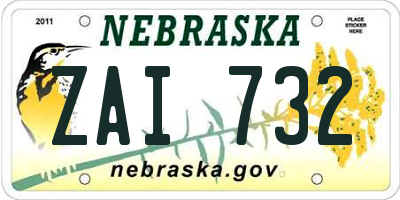NE license plate ZAI732